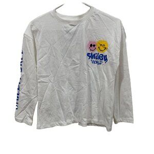 NWT ZARA SMILEY WORLD LONG SLEEVE WHITE TOP SHIRT SIZE 10 YEARS 5319/600/250